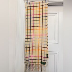 Vintage Y2K Coach Cashmere Scarf Multi Plaid